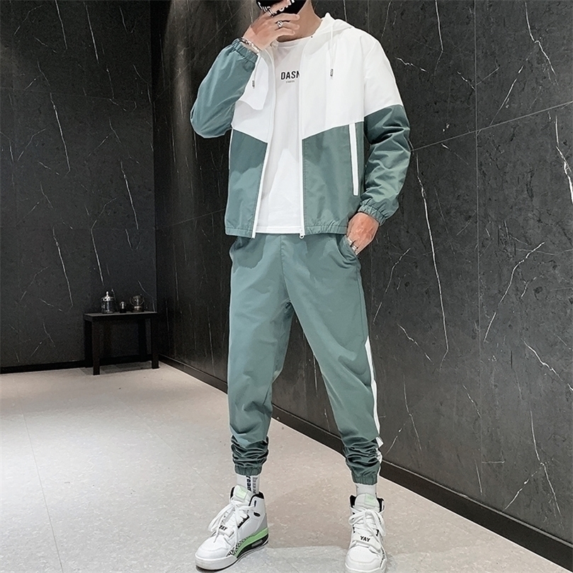 

Men's Sportswear Suits Male Casual Loose Tracksuit Sweatshirt Sweatpants Men's Tracksuit Casual jogging Sets -4XL 201128, Blue