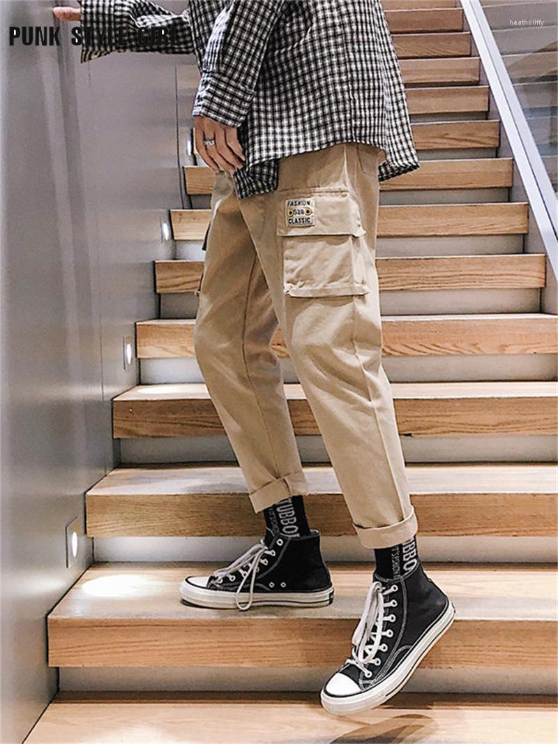 

Men's Pants Cargo Men Japanese Jogger Kpop Streetwear Hip Hop Joggers Black Loose Harajuku Sweat Khaki Unisex Trousers BFMen's Heat22