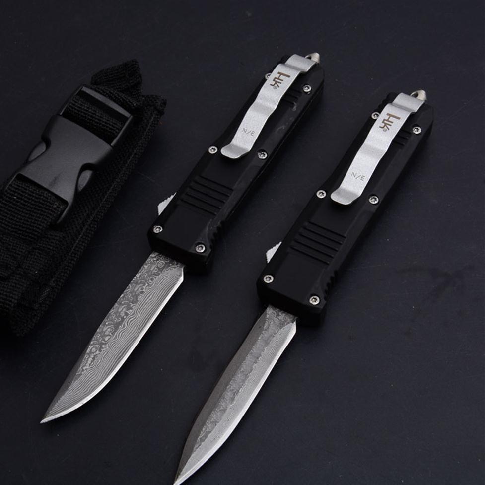 

Damascus 58HRC BENCHMADE bm C07 Knife Small Edition Dual Blade Good Action Auto Tactical camping outdoor C81 survival knives277G