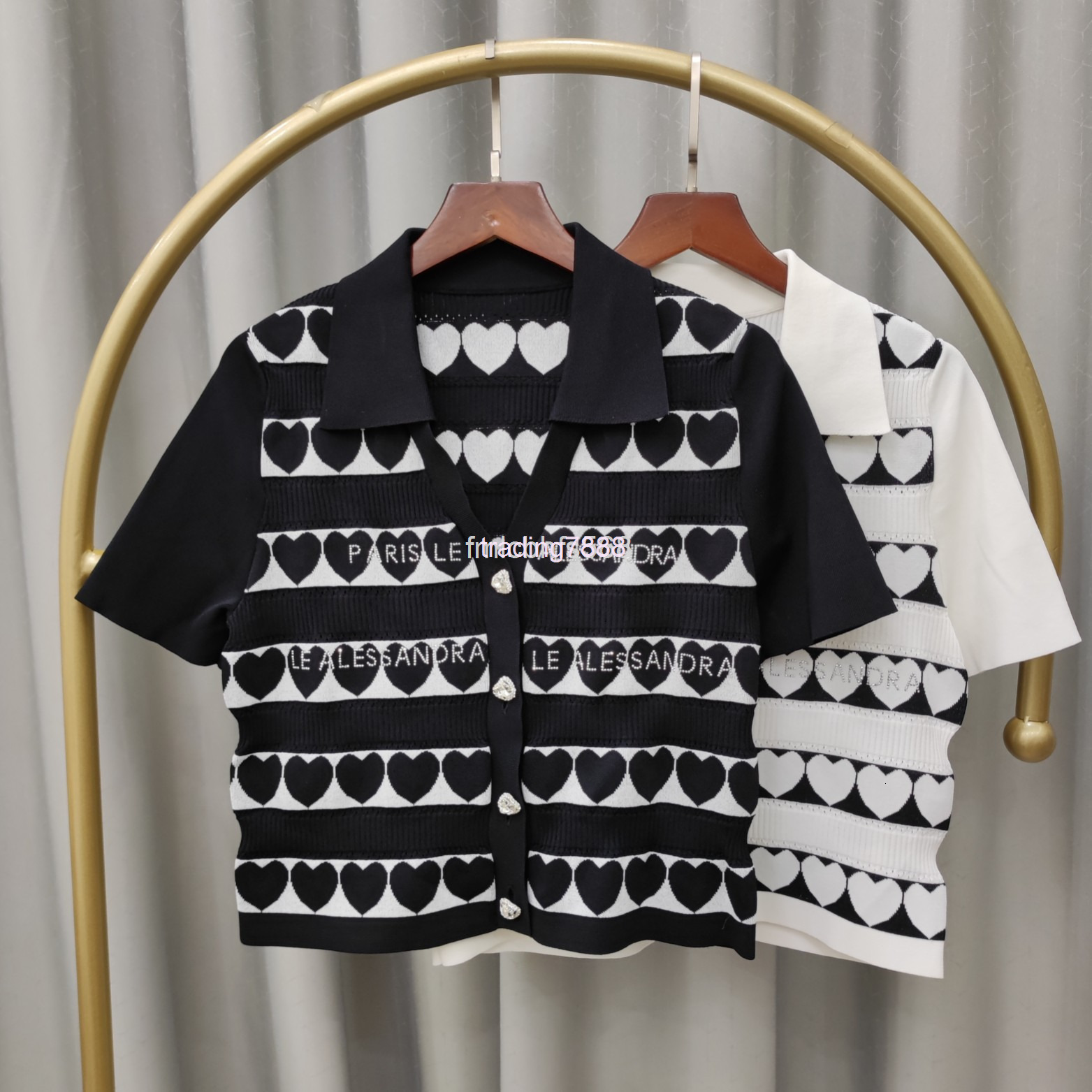 Tricots Femmes T-shirts Summer Perceuse à manches courtes Love Love Tencel T-shirt tricoté mignon branchée