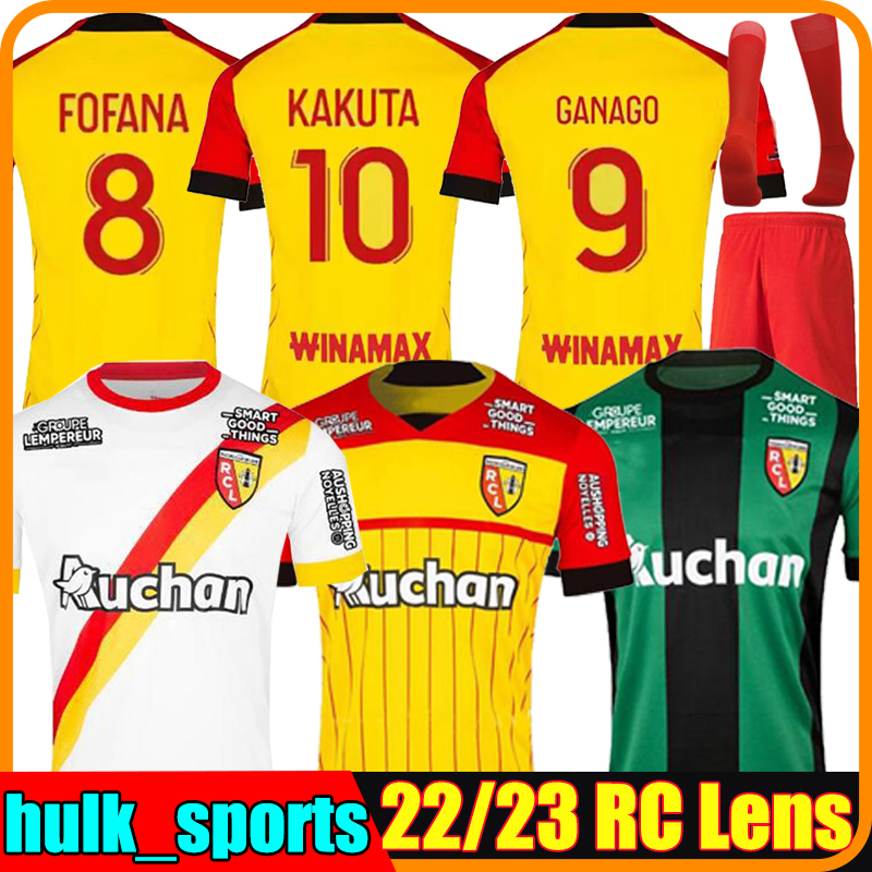 

22/23 RC Lens third maillot soccer jerseys KAKUTA OPENDA 27GANAGO SOTOCA FOFANA GRADIT FORTES Football Shirts 2022 2023 BUKSA CABOT BANZA POREBA 13 Kits sock Full sets, 21-22 special