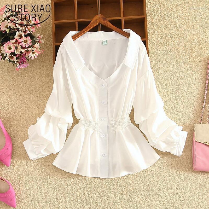 

Women's Blouses & Shirts Autumn Chiffon Blouse Women Female Casual Turn-down Collar Long Sleeve Slim Striped Office Lady Blusas Tops 16705Wo, White