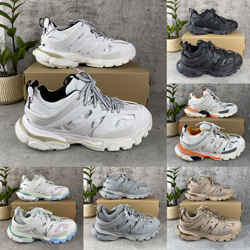 

2022 Top Quality Mens Womens Casual Shoes White Black Blue Air Cushion Triple S Track 3.0 Low Make Old Combination Boots Sports Size 35-45, Customize