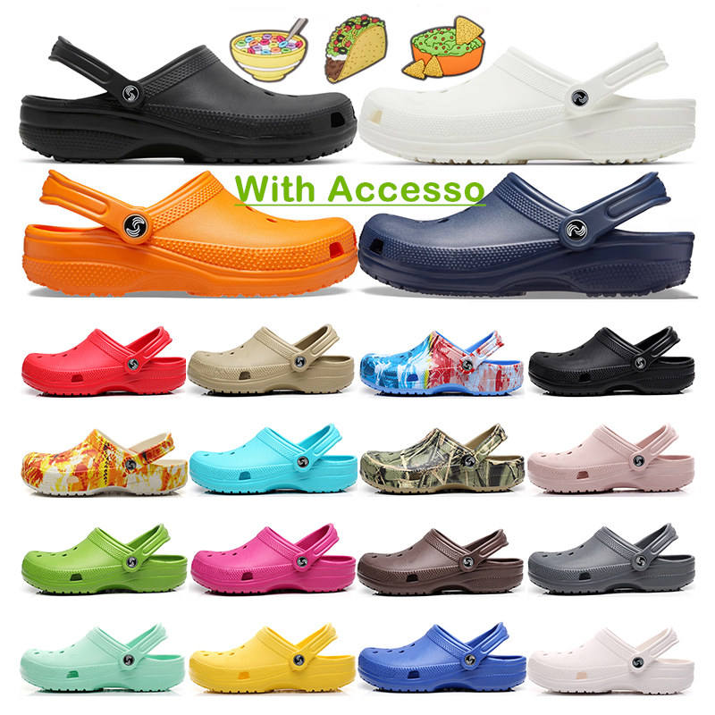 

2022 designer Classic Clog Sandals croc Slip On Casual Beach Waterproof Shoes slippers black white red camo orange men Classic Nursing Hospital Women Work Medical