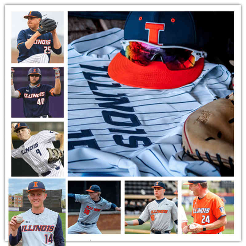 

XflspCollege Custom Illinois Fighting Illini Baseball Jersey Branden Comia Ryan Hampe 17 Justin Janas 18 Kellen Sarver 25 Nathan Lavender 35 Andrew, New grey