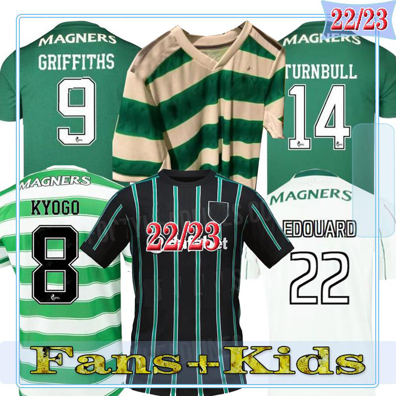 

21 22 23 Celtic Soccer Jersey Home KYOGO ABADA AJETI Away Kid uniforms FORREST TURNBULL JOTA 2021 2022 Maillot Foot Football Shirt, 2122 away kid