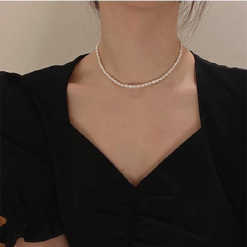 

Chokers AFSHOR Elegant Big White Imitation Pearl Beads Choker Clavicle Chain Necklace For Women Wedding Jewelry Collar 2022