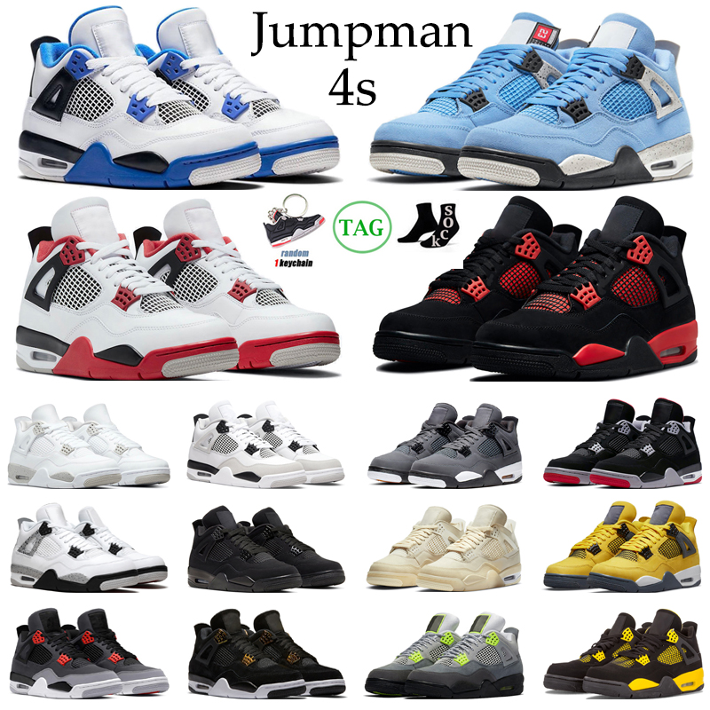 

4s Basketball Shoes Men Women Jumpman 4 Black Cat Red Thunder White Oreo Military Black University Blue Sail Mens Trainers Sports Sneaker, #25