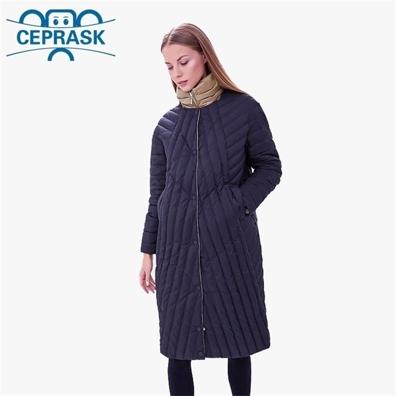

Quilted Spring Autum Women' Parka Windproof Thin Women Coat Long Plus Size 6XL High Quality Warm Cotton Jacket CEPRASK 201127, Dark blue
