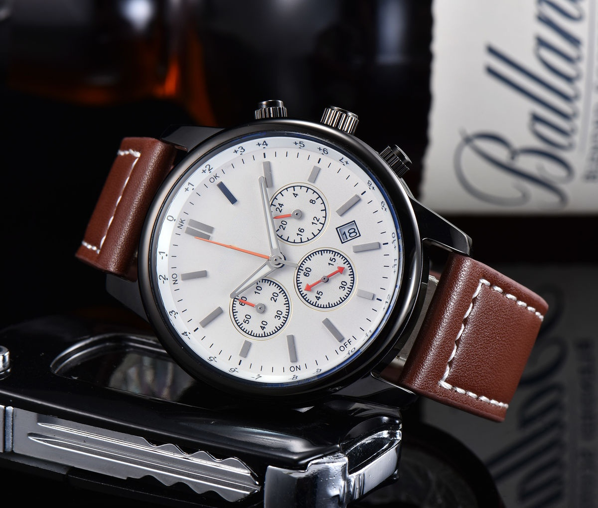 

2023 Fashion Brand Watch Men Women Leather Band Functional Calendar Iron Absorbing CIT Quartz Watches Various Styles