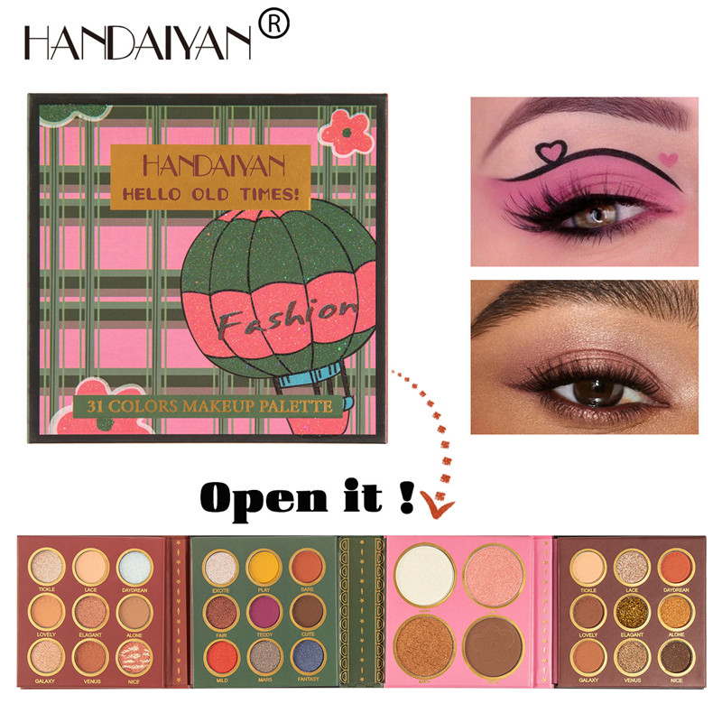 Handaiyan Eyeshadow Kit 31 Colors Eye Shadow Palette and Blush Highlighter Makeup Brighten Long-lasting Easy to Wear Pearly Matte Wholesale Makeu-image-437644948