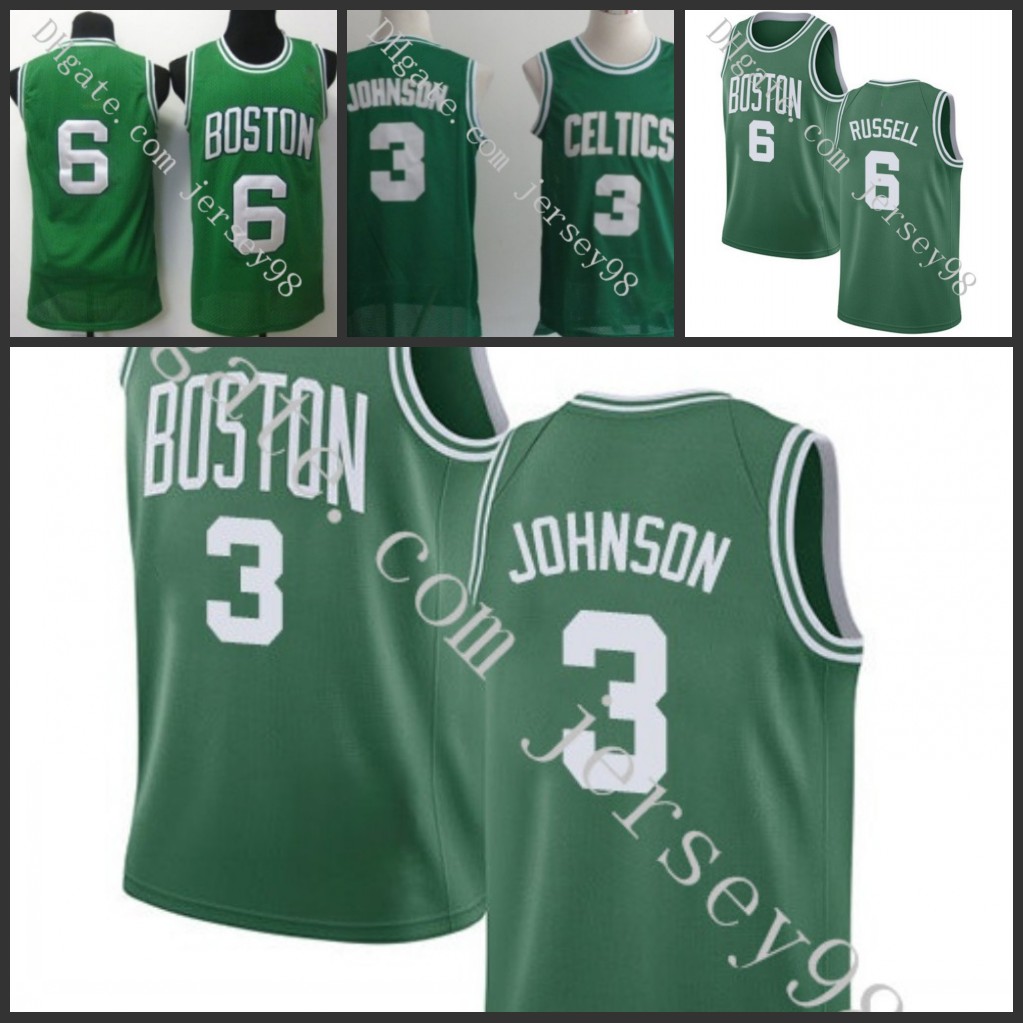 

Boston''Celtics''men #3''Dennis''Johnson #6''Bill''Russell retro Basketball''Jersey