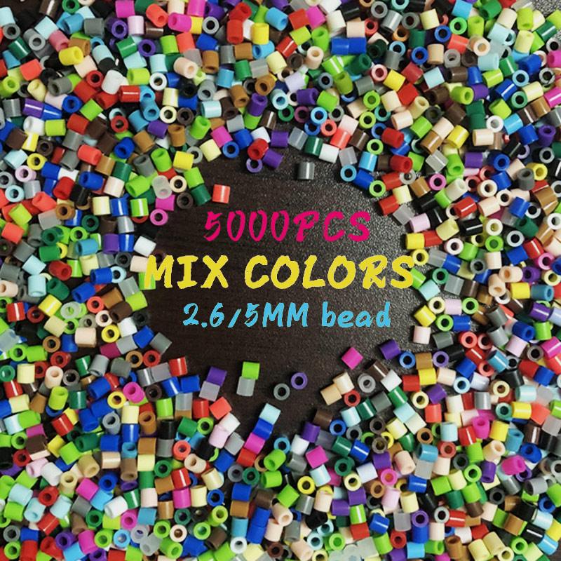 

Paintings Hamabeads 5mm/2.6mm Beads 5000pcs Mix Color Pearly Iron For Kids Hama Diy Puzzles High Quality Handmade Gift Toy