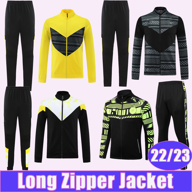 

22 23 REUS HAALAND Jacket Tracksuit Soccer Jerseys Kit Suit HAZARD BRANDT MALEN REYNA BELLINGHAM MEUNIER KAMARA Full Zip Training Wear Top Football Shirts, Lhg751 22 23 jacket black