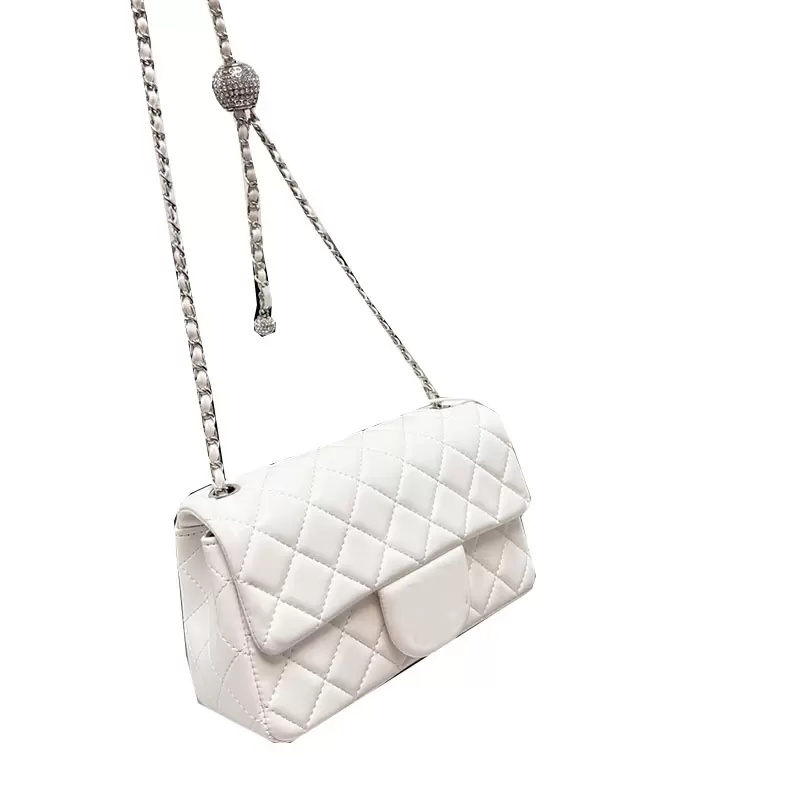 

Classic Mini Flap Strass Silver Crush Ball Rectangular Bags Lambskin Genuine Leather Adjustable Shoulder Strap Crossbody Designer Purse Outdoor Sacoche 20CM, Extra freight