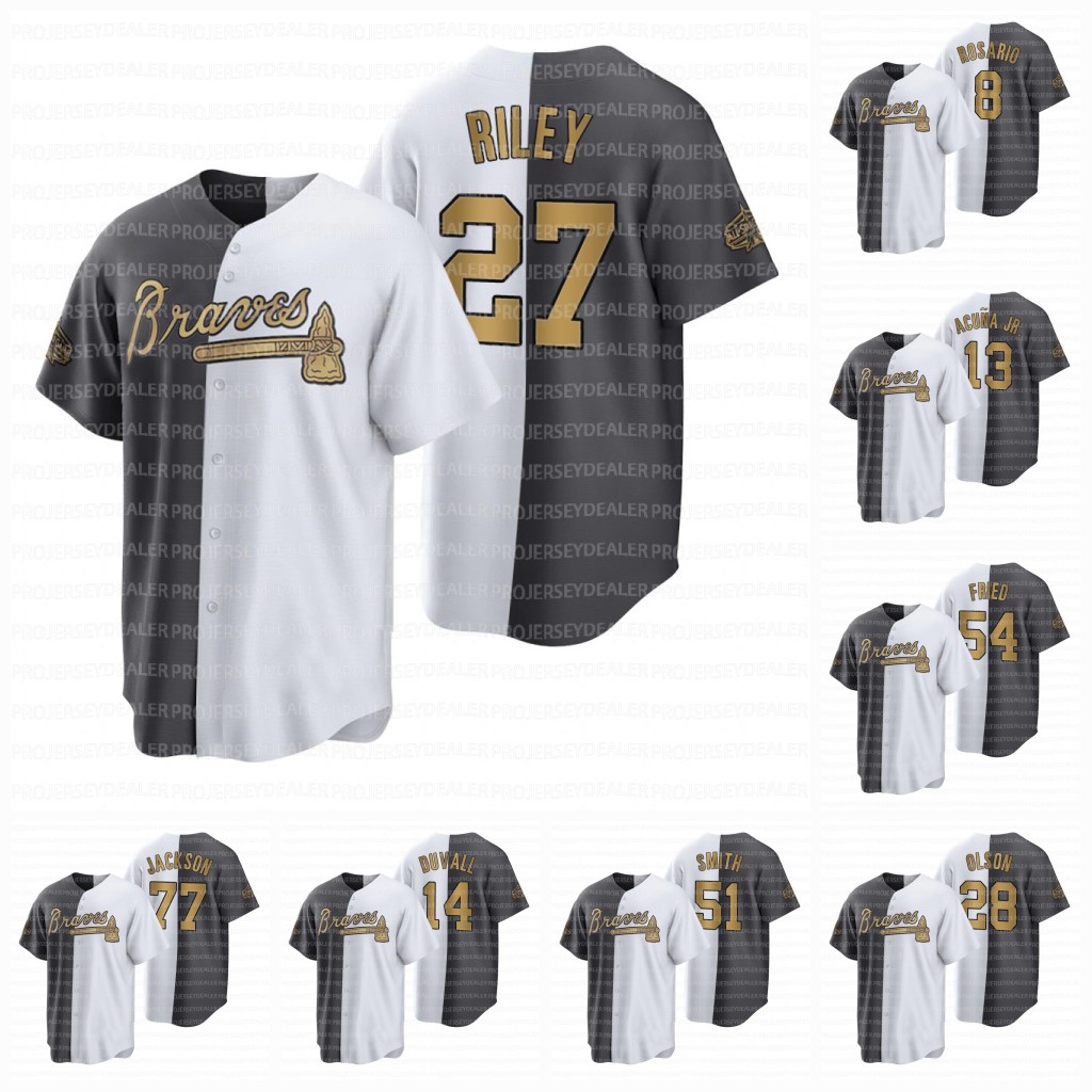 

Austin Riley 2022 All Star Split Brave Jersey Max Fried Dansby Swanson Ronald Acuna Jr. Ozzie Albies Matt Olson Eddie Rosario Marcell Ozuna William Contreras, Womens s-2xl