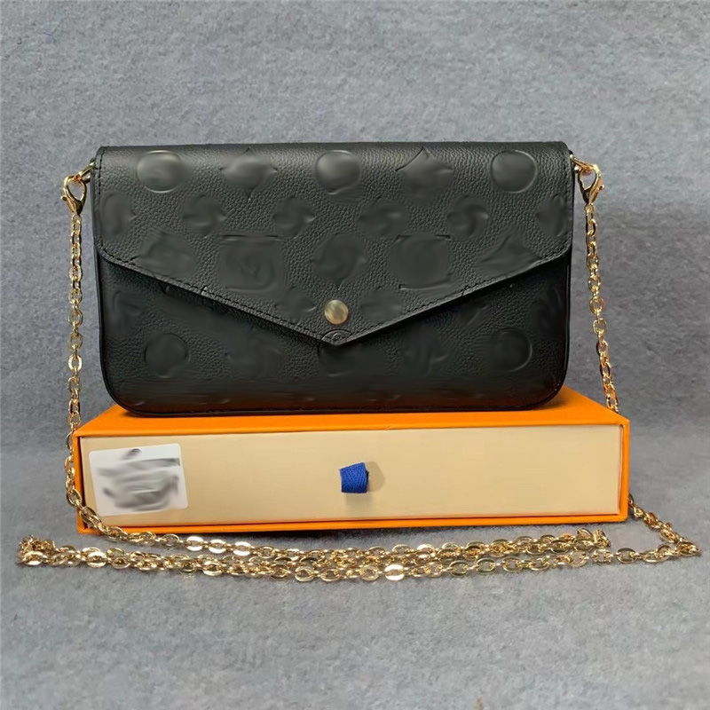 

3pcs/set Women Shoulder Bag MULTI POCHETTE ACCESSORIES Luxury Handbag Messenger Chain Strap Purse Clutch Tote Function Wallet with dust bag and box 22CM, Make up the difference