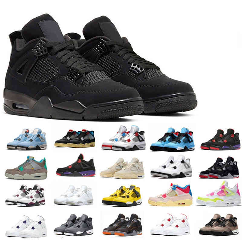 

Jordam Black Cat Women Men 4 Basketball Shoes Jumpman 4s Customize Cement Sneakers Trainers Sports Size 5.5-13 Chaussures, #9 neon 36-45