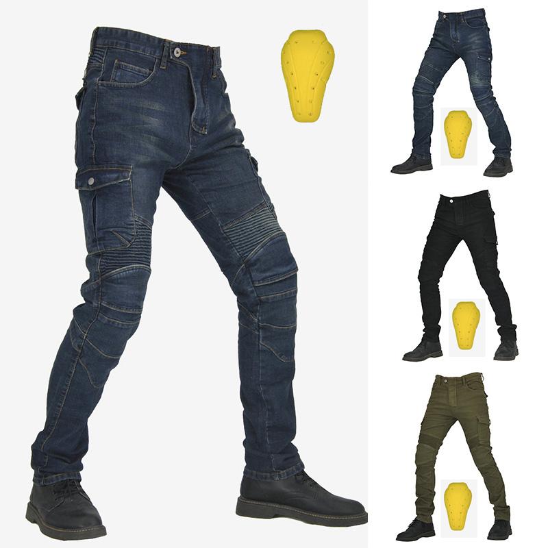

Men's Jeans Selling 2022 Motorcycle Riding Denim Racing Pants For Men Multi Pocket Design Anti-fall, Black