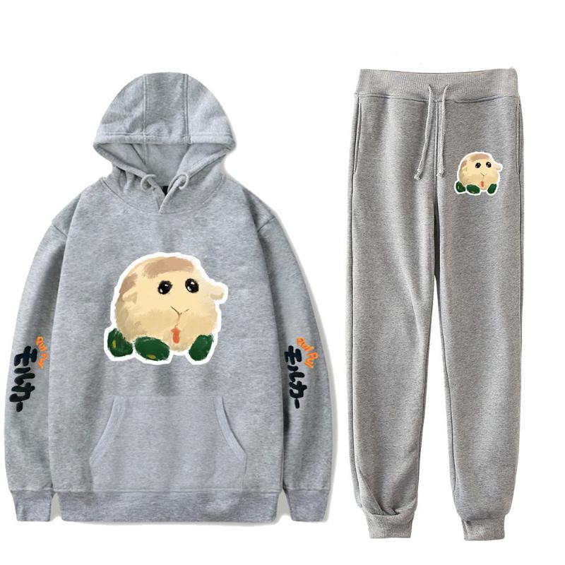 

Men's Tracksuits Print High Quality Kids Hoodie Sets Pui Molcar Hoodies+Sweatpants Suit Anime Men/Women Leisure, Gray