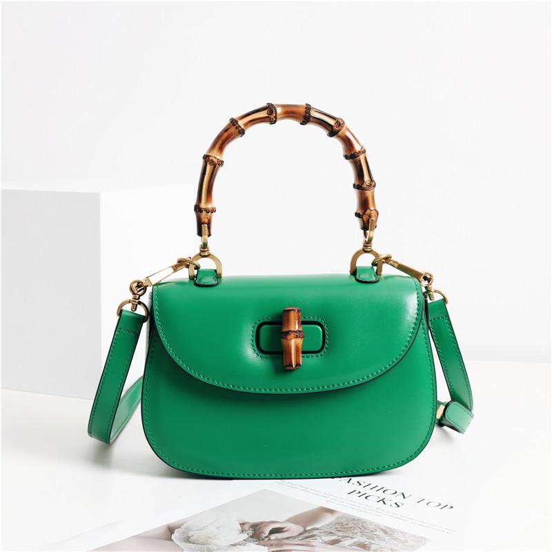 Sacs de soirée Bandoulière en cuir véritable pour femmes Mode Femme Sac à bandoulière Bande de luxe Designer Poignée en bambou Dames Sacs à mainS