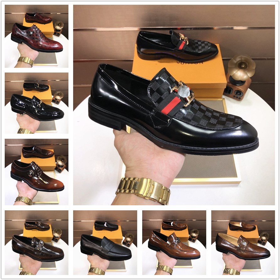 

2022 Designer Men's Pointed Leather Shoe Breathable Formal Shoes Casual Business Luxury Dress Oxford Party Office Wedding Shoe, #35