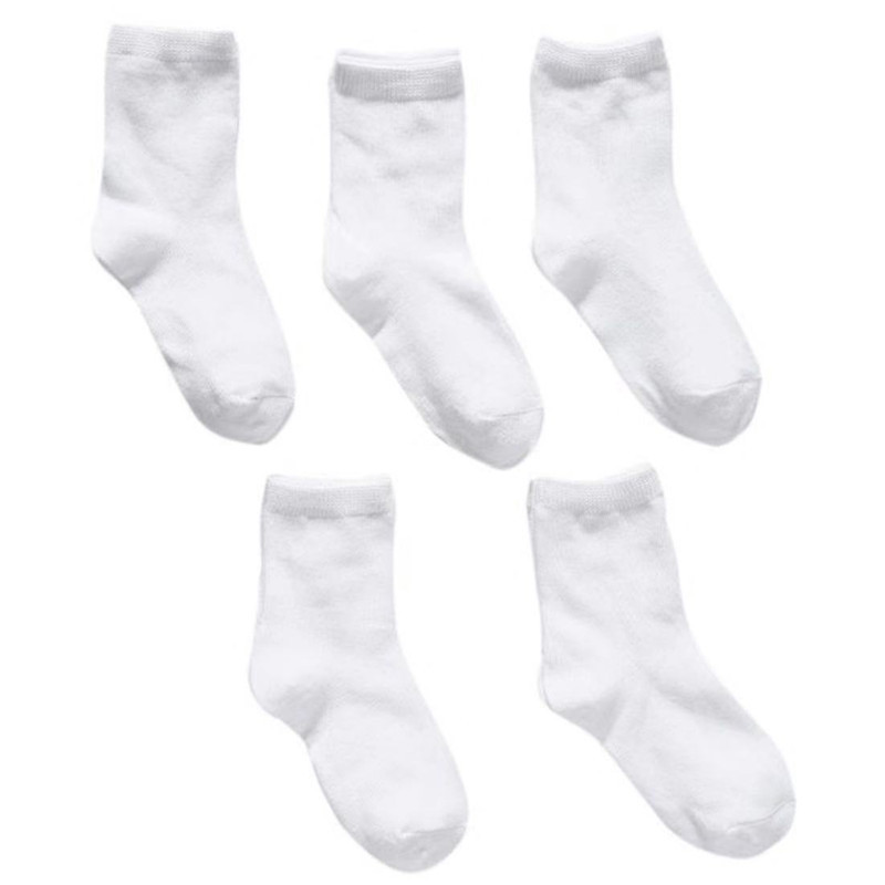 

5Pairs/Lot Kids Pure White Sock Baby Boy Girl Solid Breathable Cotton Sport 1-12years 220615, Tws0678grey