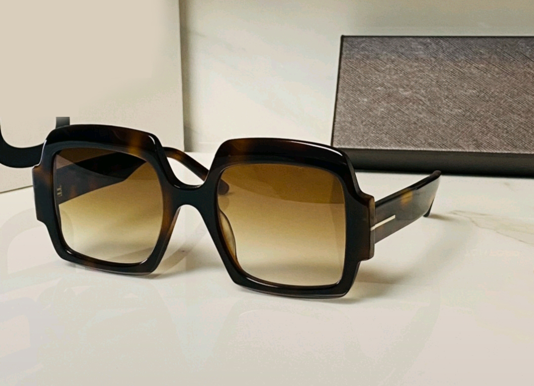 

Square Sunglasses Havana Brown Shades Sunnies for Women Oversize Glasses gafa de sol Fashion Shades UV400 Protection Eyewear With Case