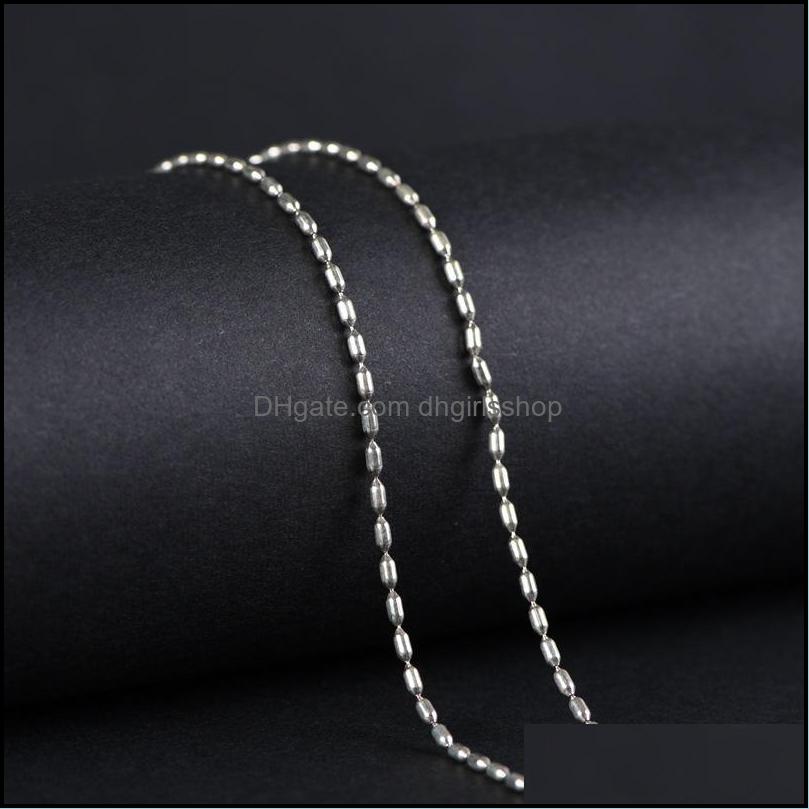 

Chains Necklaces Pendants Jewelry Necklace For Women Round Bead Chain Real 925 Sier Rice 1.2Mm Thickness Womens Or Dhunm