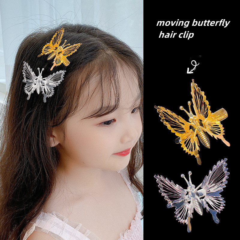 Miniature Dolls Accessories Moving Butterfly Hairpin Net Red New Korean Simple Hairpin Fairy Exquisite Small Hairpins Liu Haihai Clip