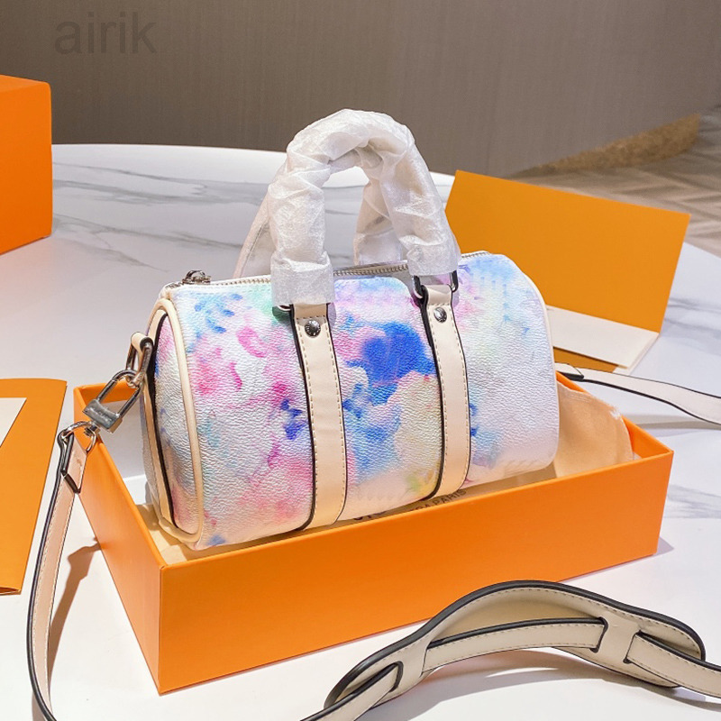 

Women Designer summer Luxurys Designers Bags 2021s Paris Brand Ink Dyeing Graffiti Handbags Genuine Leather wholesale price Shoulder Bag, Black