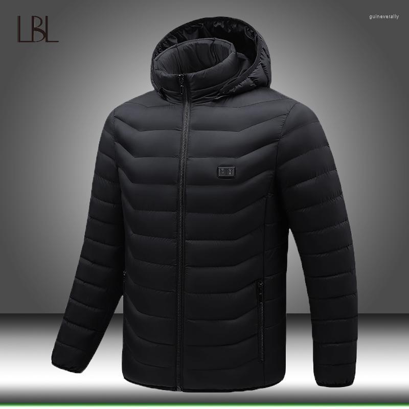 

Men's Down & Parkas Men Warm USB Heating Mens Smart Thermostat Hooded Heated Waterproof Jackets Male Winter Hip Hop Streetwear Outwear Guin2, Njr05blue
