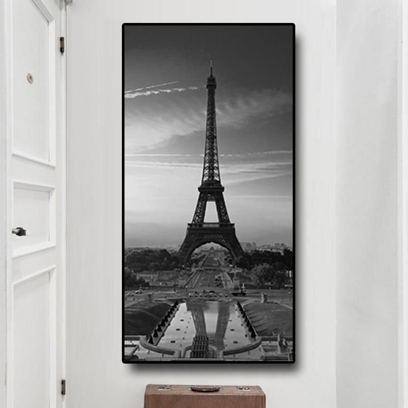 

Black and White Paris Eiffel Tower Landscape Scandinavian Posters and Prints Cityscape Canvas Art Wall Picture for Living Room
