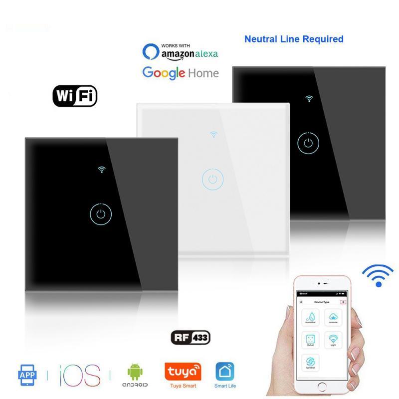 

Smart Home Control 1/2/3 Gang TUYA WiFi Touch Switch 110-250V Life Wall Button Light For Alexa And Google Assistant