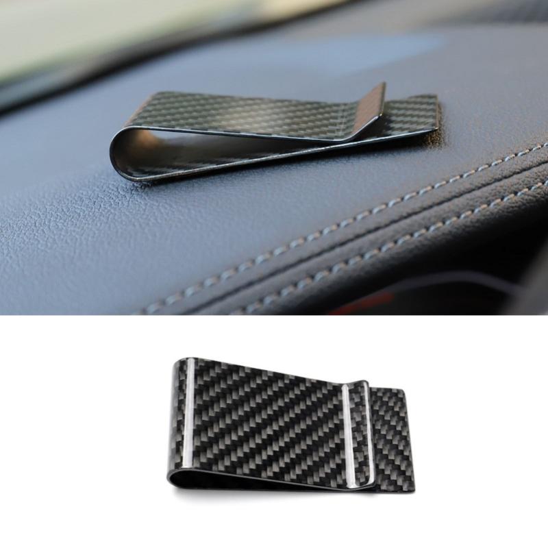 

Car Organizer Real Carbon Fiber Storage Card Holder Casual Wallet Money Bill Clip