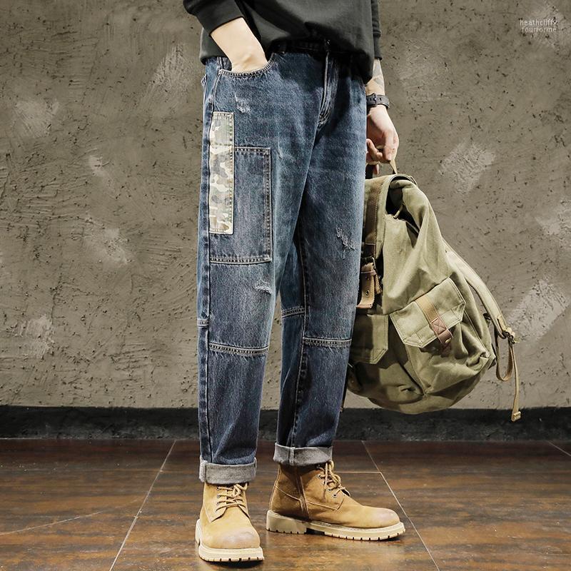 

Men's Jeans Loose Men Denim Pants Wide Straight Baggy Harem Streetwear Hip Hop Brand Skateboard Casual Fashion TrousersMen's Heat22, Blue