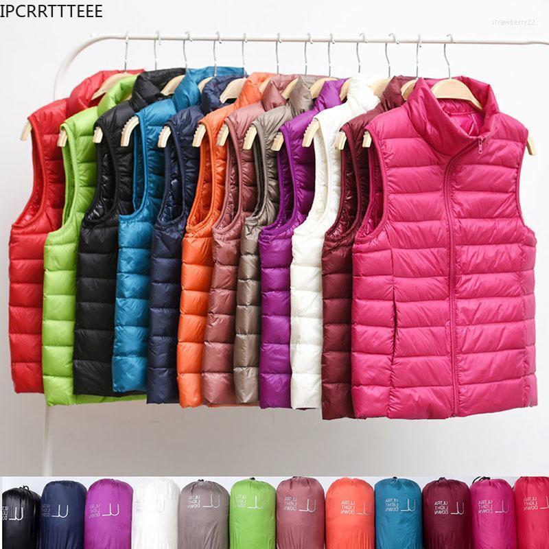 

Women's Down & Parkas 2022 Autumn Winter Ultralight Vest Women 90% White Duck Waistcoat Female Portable Sleeveless Warm Coat Stra22, Red