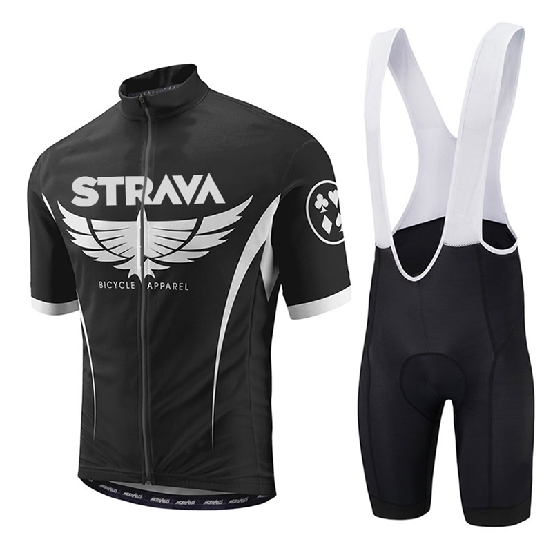 

Strava Men Summer Cycling Clothing Kits Bicycle Jersey Sets Short Sleeve Bib Shorts Breathable Bike Mtb Team Racing Uniform 220420, 18
