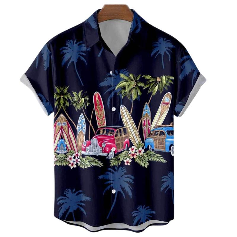 

Men's Casual Shirts Summer 5xl Men Eagle Coconut 3d Print Fashion Street Unisex Retro Car Beach Men's Hawaiian Loose Breathable TopMen's, 66shirts-42706