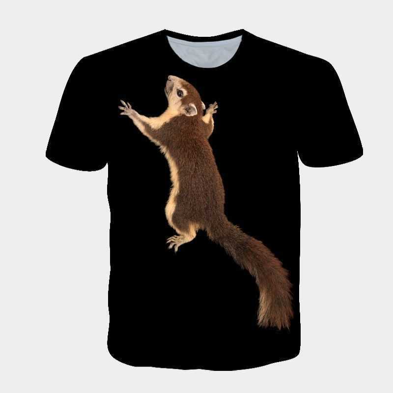 

New 3D squirrel Short Sleeve T-Shirt bottoming poloshirt shirt men's and women's fashion round neck half Sleeve T-Shirt t shirts for men clothes, 11