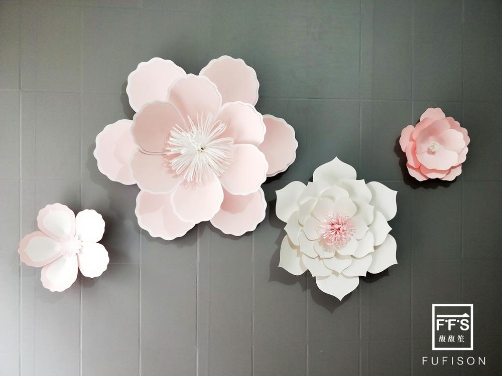 

Party Decoration 4pcs Paper Flowers DIY Backdrop Wedding Kids Birthday Home Room Decor Baby Shower Bachelorette