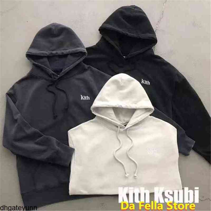 

Clothes Hoodies Hoodie Casual Chest Kith Embroidered Men's Women's Premium Pure Color Sweatshirt Pullovermqwk