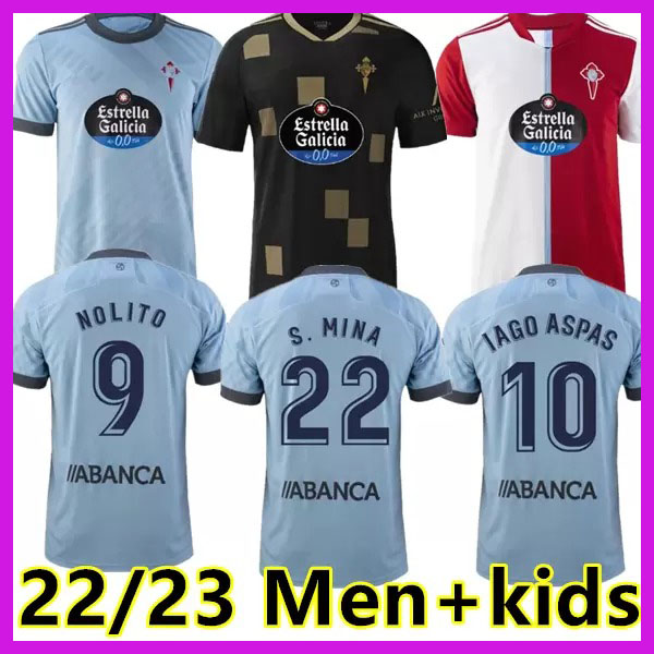 

21 22 23 Celta de Vigo centenary soccer jerseys IAGO ASPAS 2022 2023 away camiseta NOLITO F.BELTRAN HUGO MALLO SOLARI . MINA Brais Mendez home men kids football shirts, Home lfp
