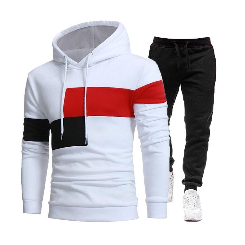 

Men's Tracksuits 2022 Style Sports Hoodies Sweatshirt Suit High Quality Cotton Polyester Hoodie Sweatpants Two-piece, Khaki