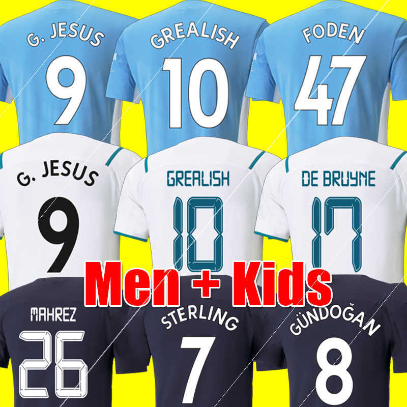 

21 22 fans player version soccer jersey GREALISH STERLING FERRAN DE BRUYNE FODEN 2021 2022 MANS cities football shirts men + kids kit sets, Men home player