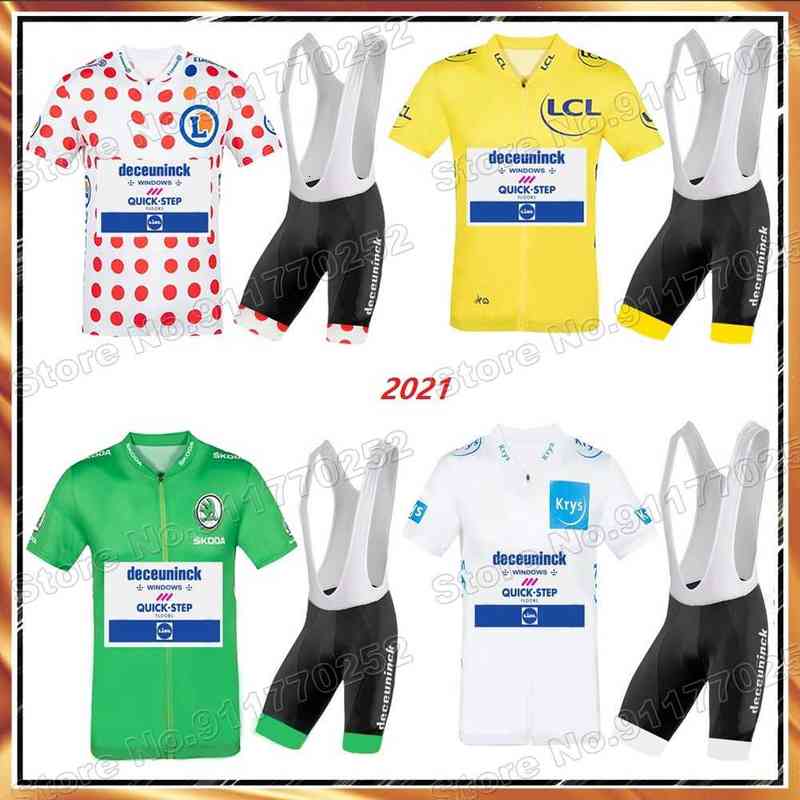 2021 Quick Step Maillot Cyclisme Ensembles France Compétition Cyclisme Vêtements jaune Vert Vélo De Route Chemises Costume Cuissard VTT Maillot