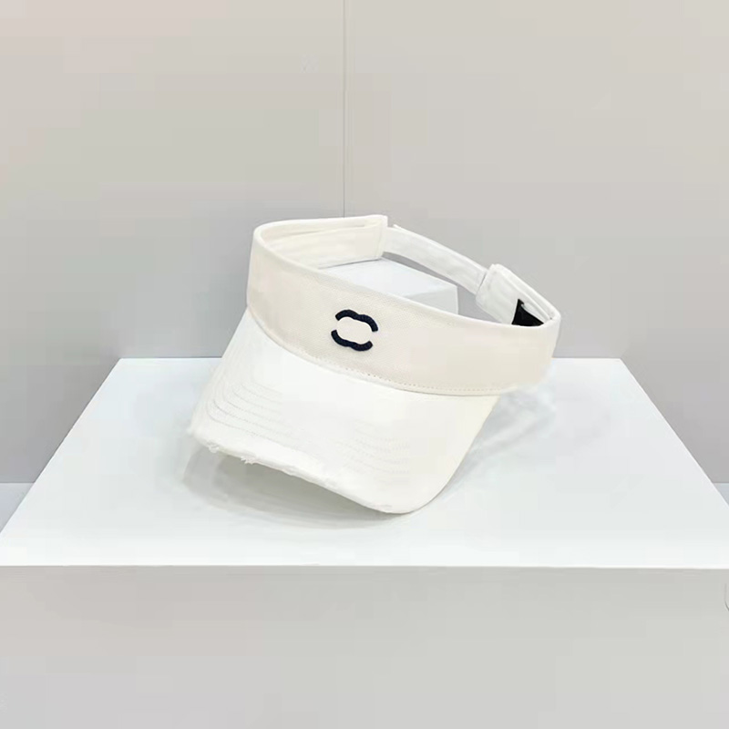 

Womens Visor Fashion Designer Hat Summer Cap Outdoor Casual Casquette UV Proof Visors Sport Golf Tennis Caps Mens Baseball Hats 2204021WU, White