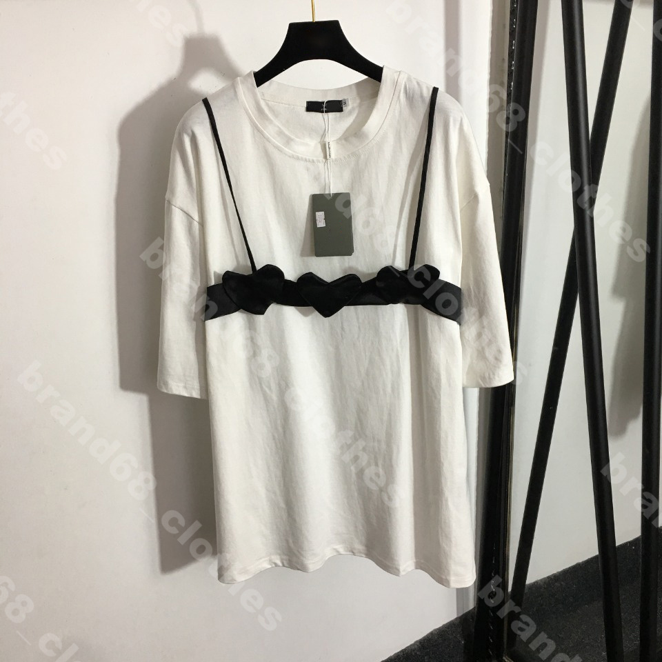 

fashion women slip t shirts tops summer designer short sleeve shirts dress patchwork hip hop loose tees pullover love logo casual 5A Bal..aga brand womens clothes