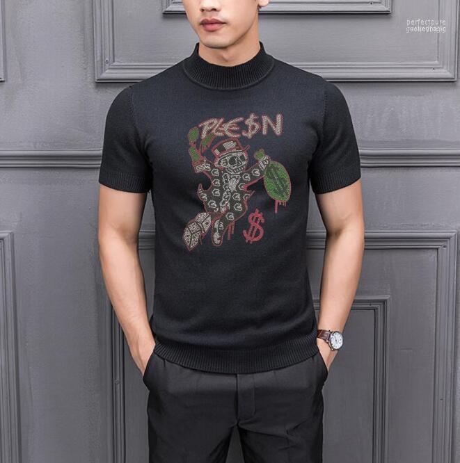 

Men' Sweaters Sportswear Short Male Rhinestone Design Hip Hop Perf22, As shown