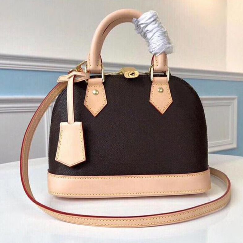 

Top ALMA BB PM Shell Bag Women louise viuton vutton Genuine Leather Handbags Flower Embossed Shoulder Bags With Lock Designer handbags Crossbody 25cm M59822 M53129, Customize 1